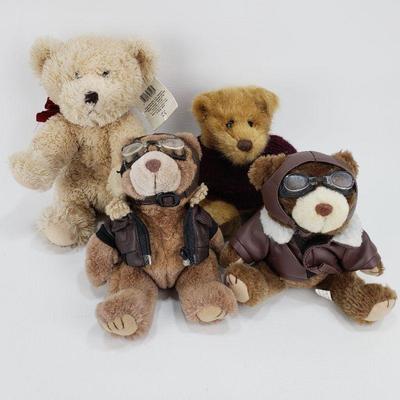 Lot of 4 Plush Bears - Bomber Pilots, Dakin, Giles