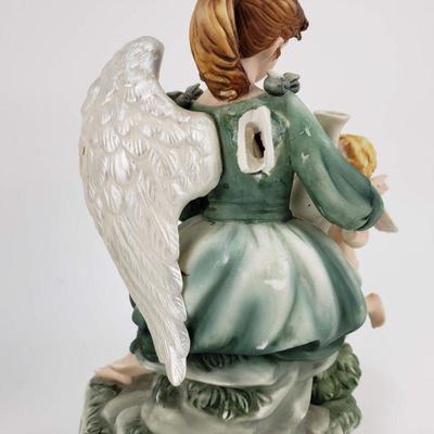 Lot of 2 Angel Statues - One Is A Music Box - Light Damage
