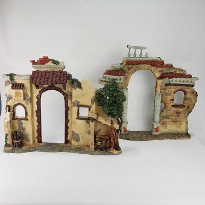 2 Pieces Scenery for Nativity Scene - Light Damage