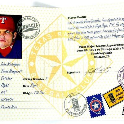JAVIER LOPEZ IVAN RODRIGUEZ Passport to the Majors #11 #12 Baseball Cards Inserts 1997 Pinnacle
