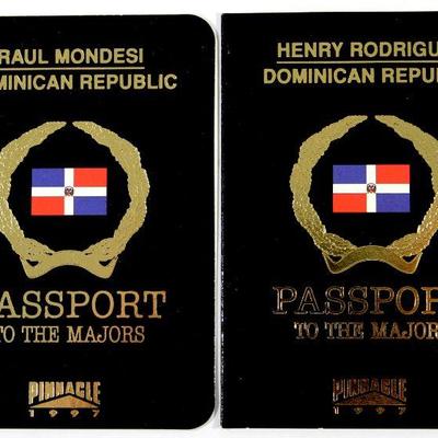 RAUL MONDESI HENRY RODRIGUEZ Passport to the Majors #17 #18 Baseball Cards Inserts 1997 Pinnacle