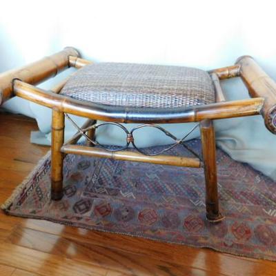 2nd Choice of 2:  Natural Bamboo Saddle Bench or Stool with Upolstered Seat 29