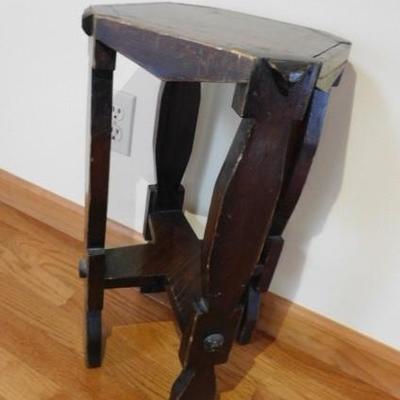 Mixed Wood Primitive Side Table or Plant Stand 9