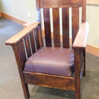 Vintage P. Derby NY, New York Arts and Crafts Mission Chair with Cushion