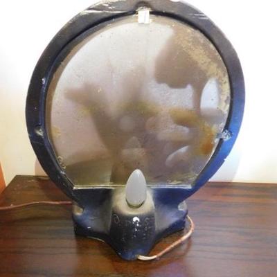 Antique Chalkware Back Lit Lamp Native American on Horse PNSC Chicago CH3880
