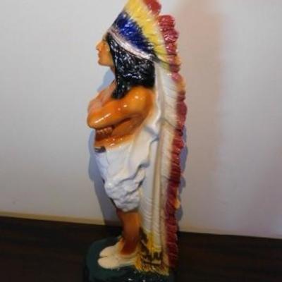Vintage Tobocco Store Native American Ceramic Statue 15