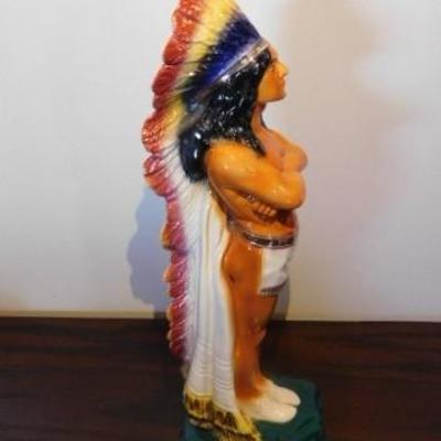 Vintage Tobocco Store Native American Ceramic Statue 15