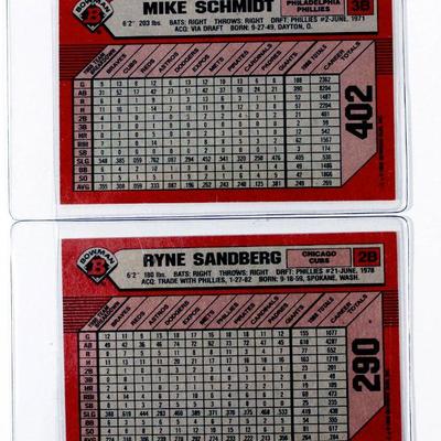 1989 BOWMAN Baseball Cards Set MIKE SCHMIDT RYNE SANDBERG - NM/MT