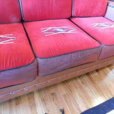 Molesworth Style Cowboy Life Three Cushion Traditional Design Couch 85