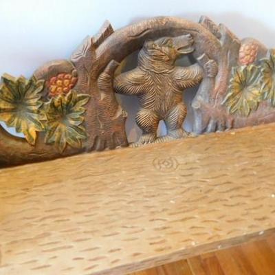Carved Wood Bear Bench 59