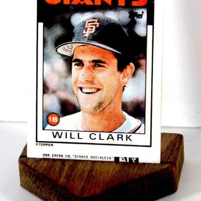 WILL CLARK Baseball Dream Team Collection Porcelain Baseball Card with Stand