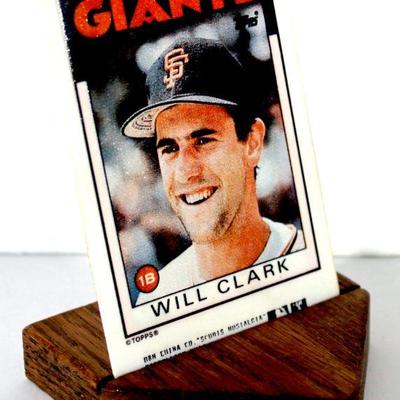 WILL CLARK Baseball Dream Team Collection Porcelain Baseball Card with Stand