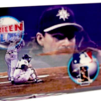 1997 TOPPS Screen Plays RANDY JOHNSON Moving Action Motion Baseball Card w/ Collectible TIN