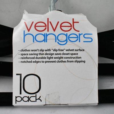 30 Black Velvet Hangers, 3 Packs of 10 - New