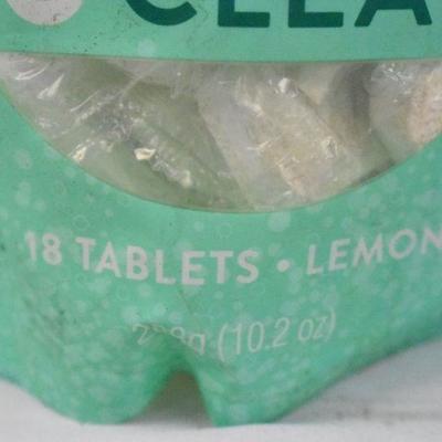 Cleancult Dishwasher Detergent Tablets, Package of 18, Lemon - New
