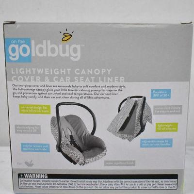 On the Goldbug Infant Car Seat Canopy Cover and Liner Set, Grey - New