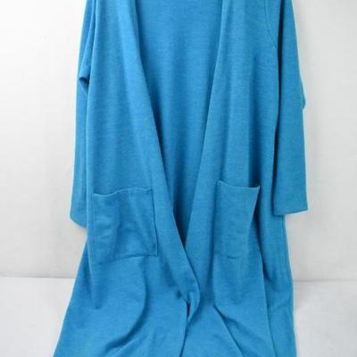 LuLaRoe Sarah Long Cardigan, Turquoise, Women's Size Large