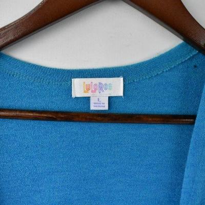 LuLaRoe Sarah Long Cardigan, Turquoise, Women's Size Large