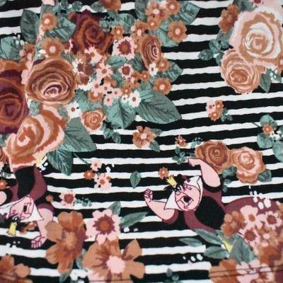 LuLaRoe Carly Dress, Stripe & Floral Queen of Hearts, Medium (fits like a large)