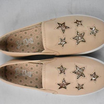 Kids Slip-On Shoes, Brash Size 3, Blush with Sparkly Stars - New