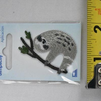Simplicity Iron On Decals: Hedgehog, Sloth, 2 Dolphins, 2 Seahorse - New