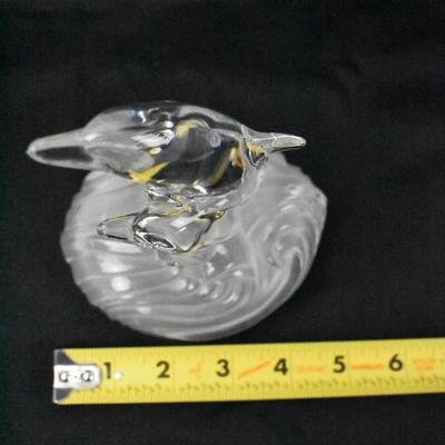 Glass/Crystal Dolphins Figurine - Vintage