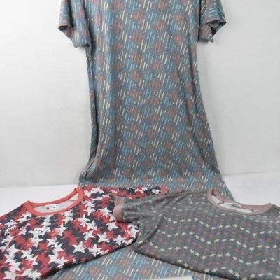 3 pc Patriotic LuLaRoe size Medium: 1 Maria Dress, 2 Jane Tops