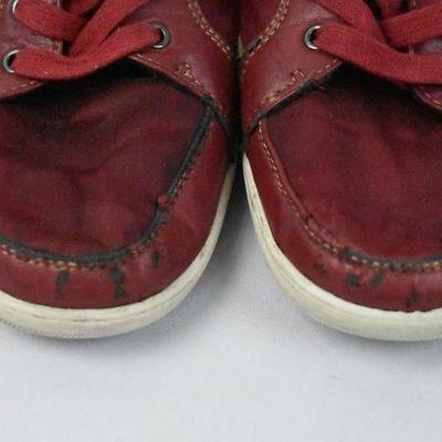 Men's Red Aldo Shoes Size 9. Nylon & Leather High Tops with Side Zippers