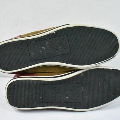 Men's Red Aldo Shoes Size 9. Nylon & Leather High Tops with Side Zippers
