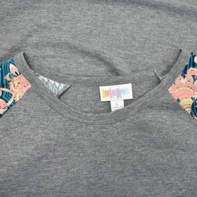 3 pc LuLaRoe "Randy" Shirts: 1 size XL, 2 size Large. Grays/Florals/Stripes