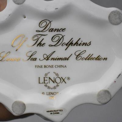 Lenox 3 Dolphins w/ Black Wood Base, "Dance of the Dolphins" 1991 Vintage