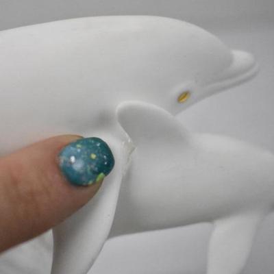 Lenox 3 Dolphins w/ Black Wood Base, "Dance of the Dolphins" 1991 Vintage