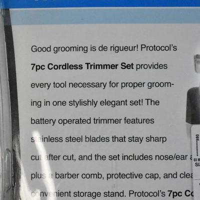 7 pc Cordless Trimmer Set for Nose & Ears - New