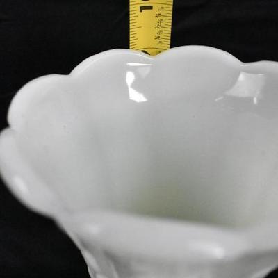 White Milk Glass Vase - Vintage
