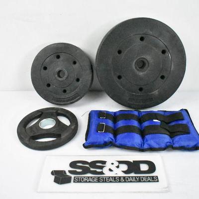 4 pc Misc Weights: 3 kg, 5 lb, 10 lbs, 25 lbs