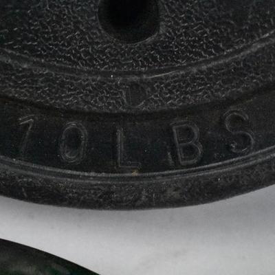 4 pc Misc Weights: 3 kg, 5 lb, 10 lbs, 25 lbs