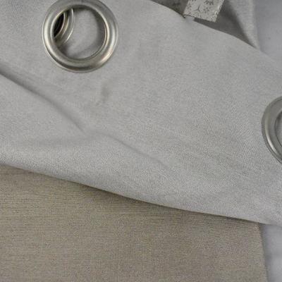 2 Window Curtain Grommet Panels. Chateau Taupe & Tan, 54"x96" - New