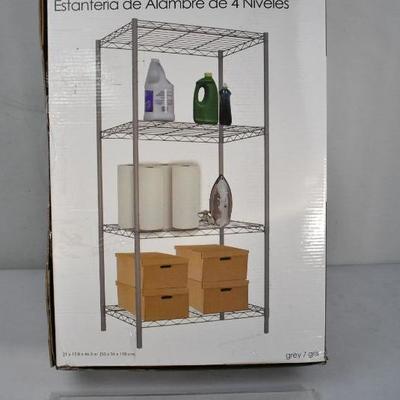 4-Tier Wire Shelving by Home Basics. Holds 45 lbs/shelf. 21