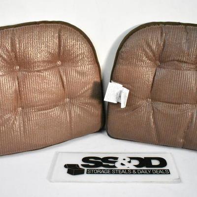 2 Non-Slip Chair Cushions, Brown. Black Marks on one cushion, otherwise New