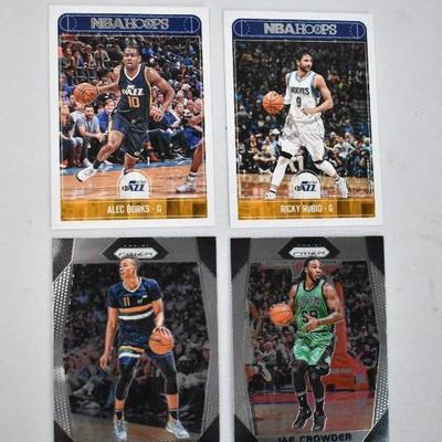 4 NBA Basketball Cards 2017: Utah Jazz Exum, Rubio, & Burks. Cavaliers Crowder