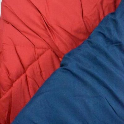 Microfiber Reversible Comforter. Red/Navy, Full Size - New