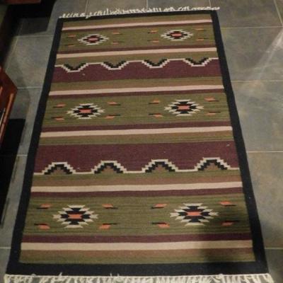 Colorful Tribal Pattern Area Rug with Fringe 75