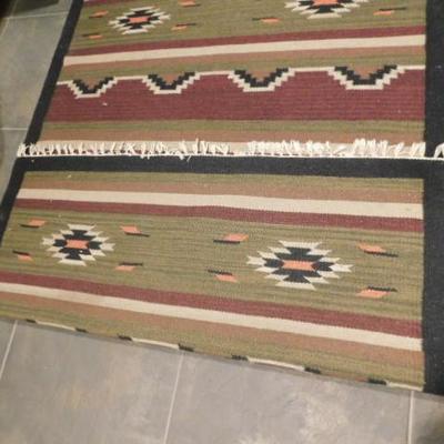 Colorful Tribal Pattern Area Rug with Fringe 75