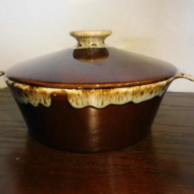 Canonsburg Brown Drip Pottery Dutch Oven Pot