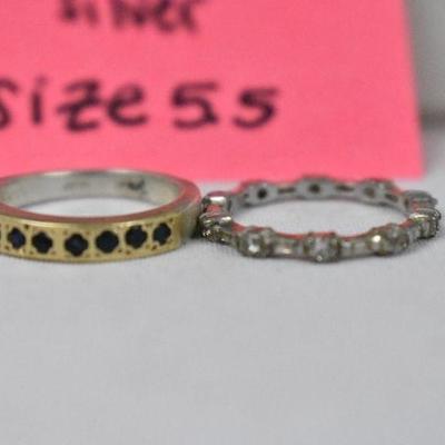 2 Sterling Silver Rings Size 5.5