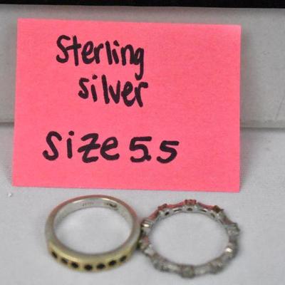 2 Sterling Silver Rings Size 5.5