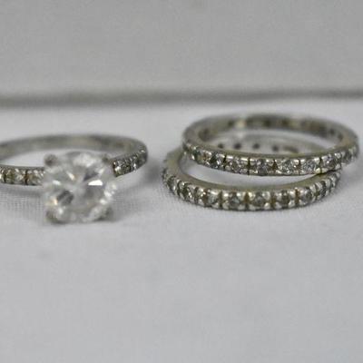 3 Sterling Silver Rings Size 6