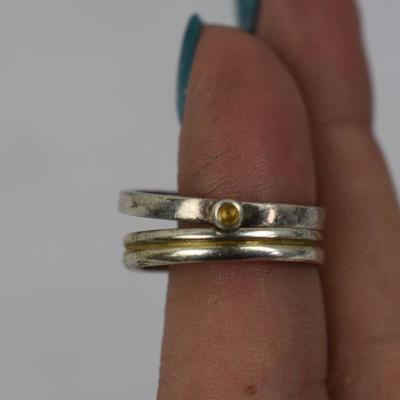 2 Sterling Silver Rings Size 9
