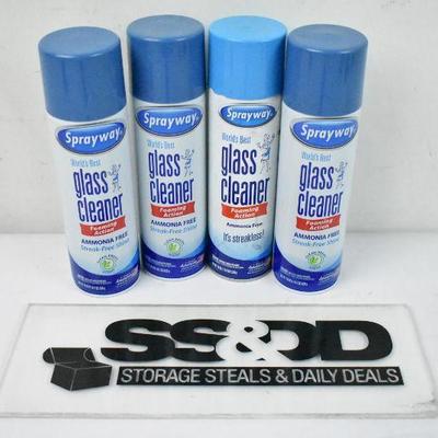 Sprayway World's Best Glass Cleaner, 4 Cans, 19 oz Each - New