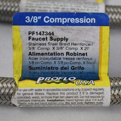 Faucet Supply Line 3/8" x 12" Qty 3, New